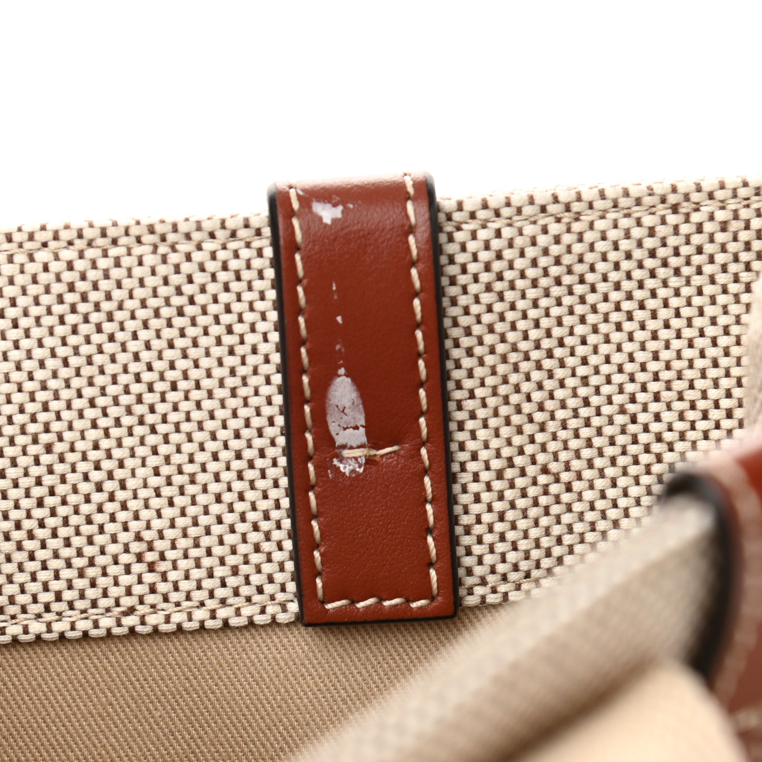 Chloe Cotton Calfskin Medium Woody Ribbon Tote White Brown 11 of 13
