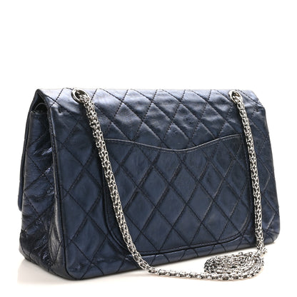 Chanel Metallic Aged Calfskin Quilted 2.55 Reissue 227 Flap Blue 3 of 11