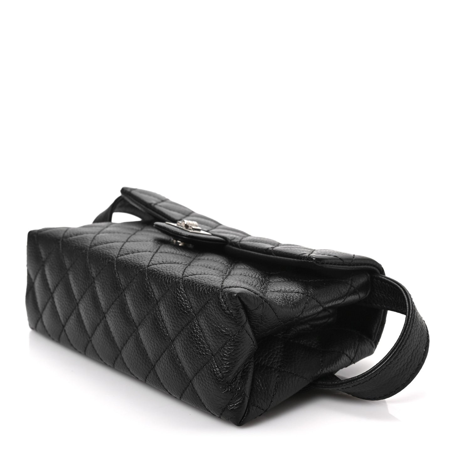 Grained Calfskin Quilted 2.55 Reissue Flap Belt Bag Clutch Black
