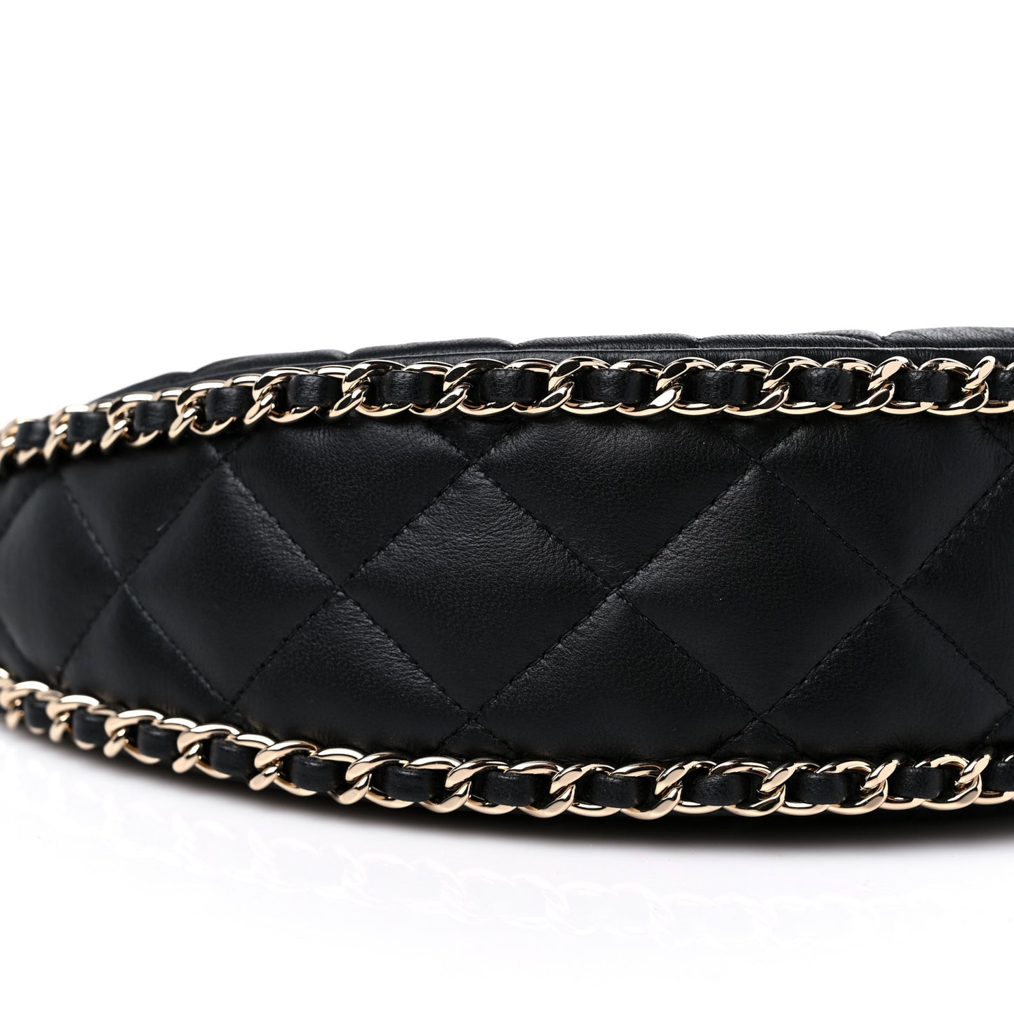 Lambskin Quilted Small Hobo Bag Black