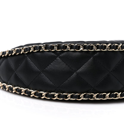Chanel Lambskin Quilted Small Hobo Bag Black 7 of 9