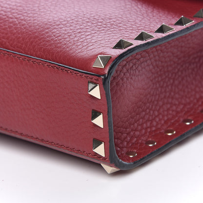 Valentino Garavani Pebbled Calfskin Medium Rockstud Flip Lock Crossbody Bag Red 10 of 10