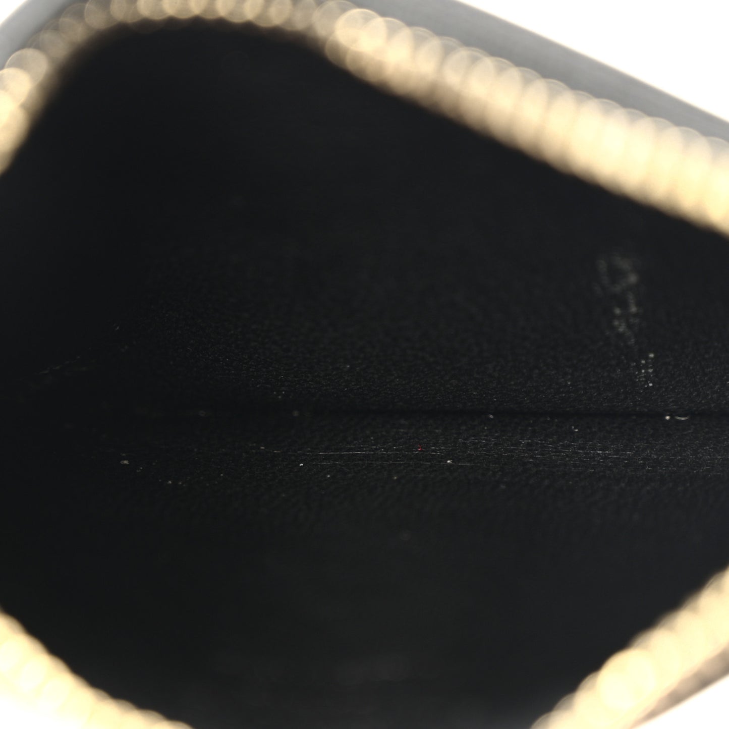 Calfskin 5 Fragments Zip Pouch Card Holder Black
