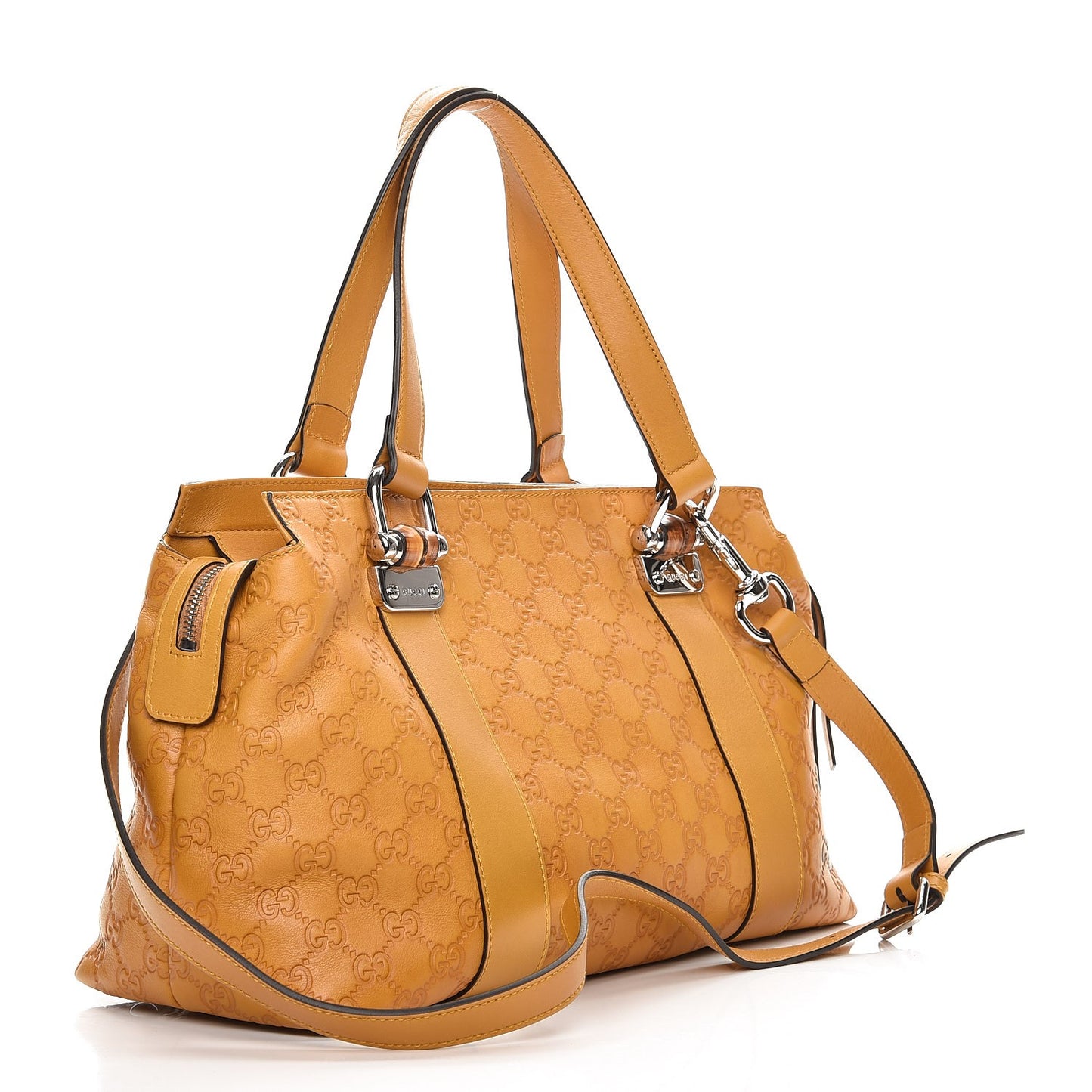 Guccissima Medium Bamboo Bar Tote Yellow