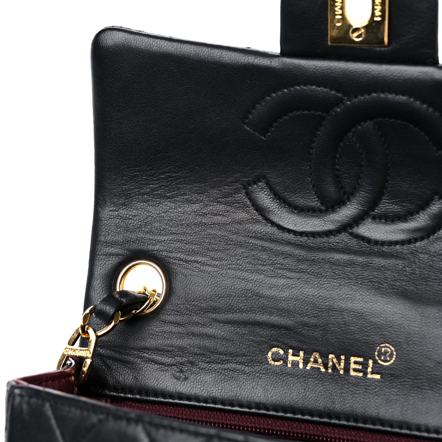 Lambskin Quilted Mini Square Flap Bag Black