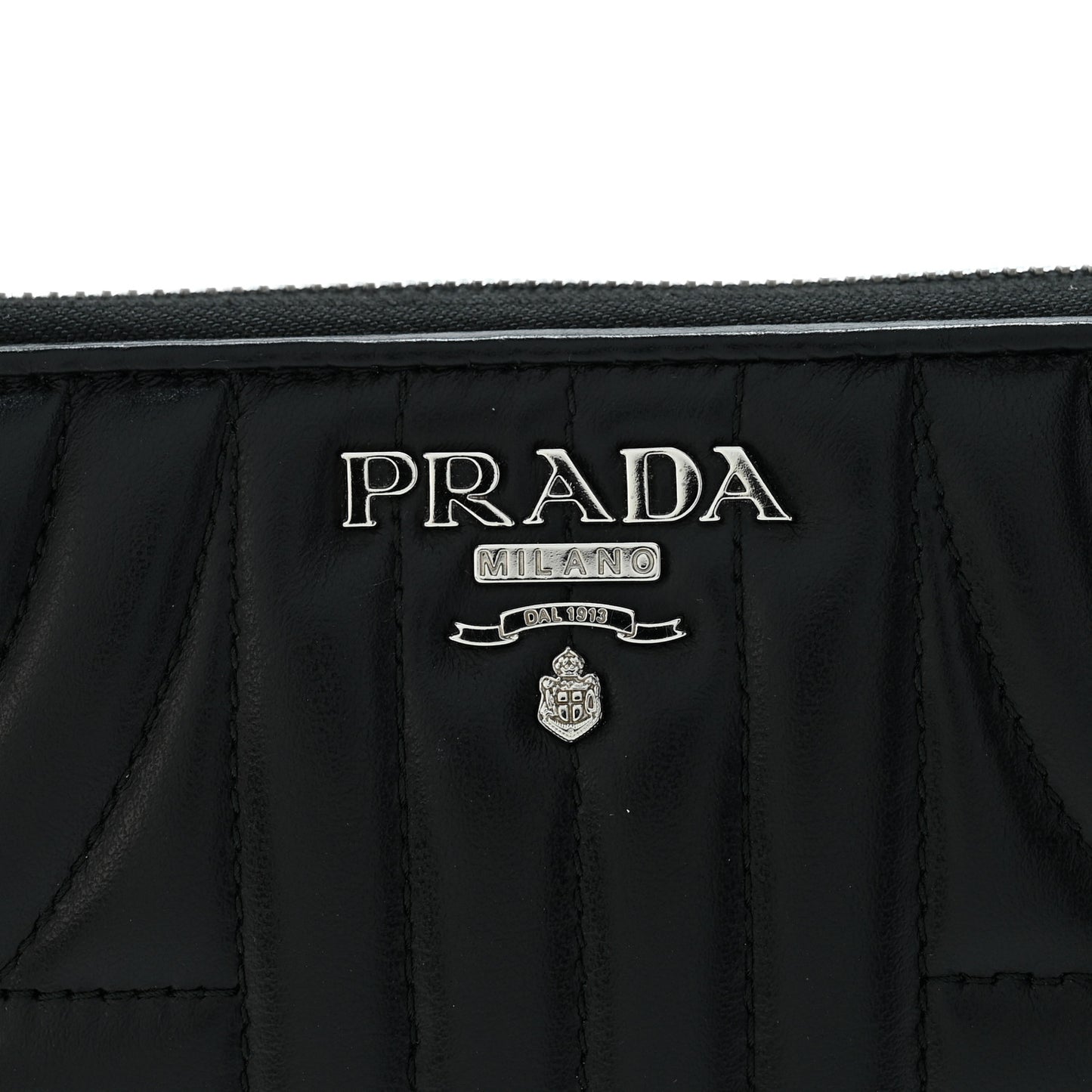 Soft Calfskin Diagramme Zip Around Wallet Black