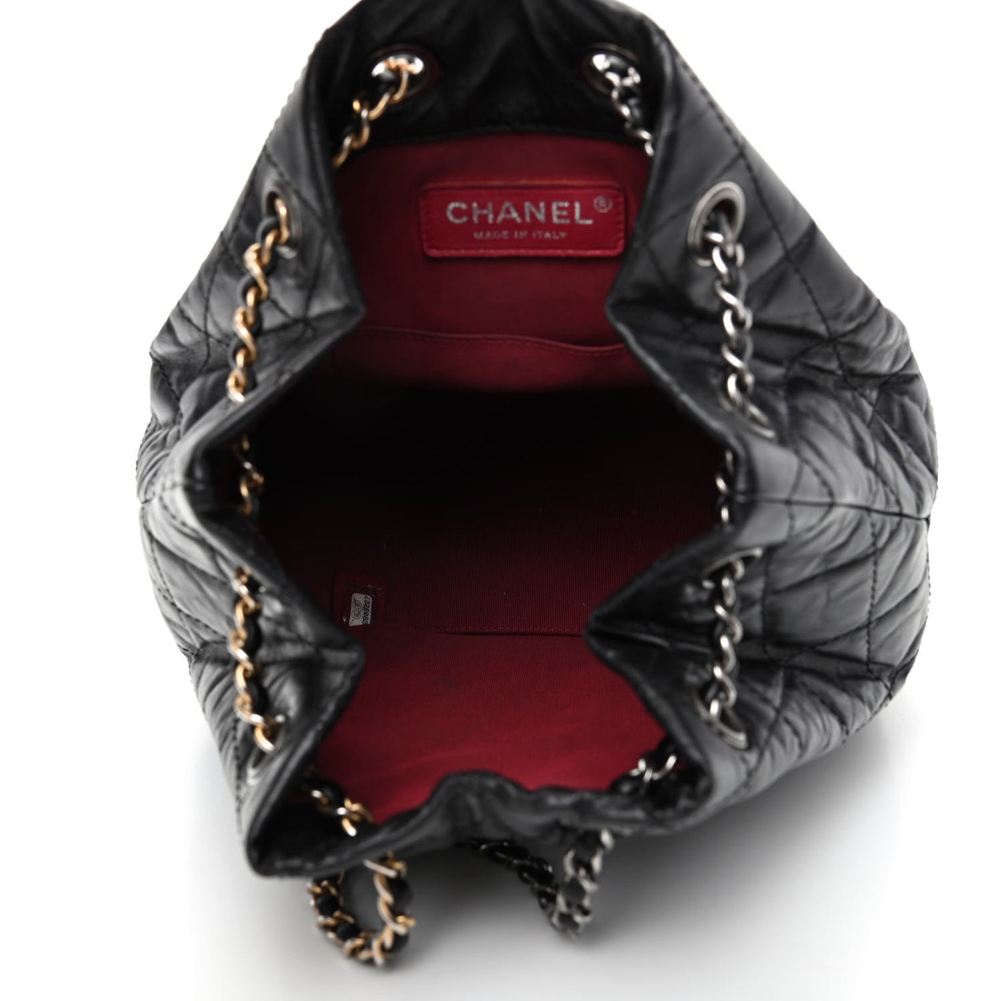 Aged Calfskin Quilted Small Gabrielle Backpack Black