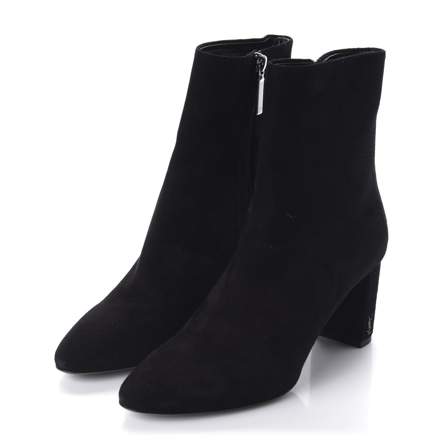 Suede Loulou 95 Ankle Zip Boot 38.5 Black