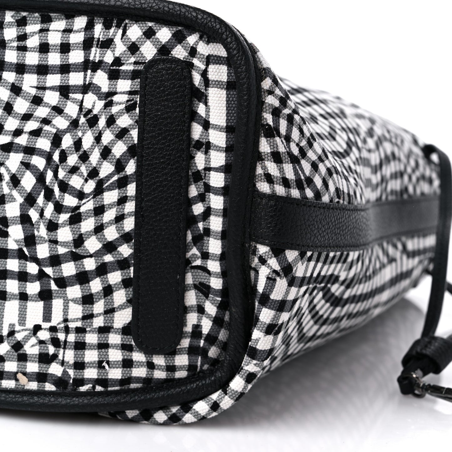 Grained Calfskin Visetos Medium Liz Reversible Shopper Tote Black