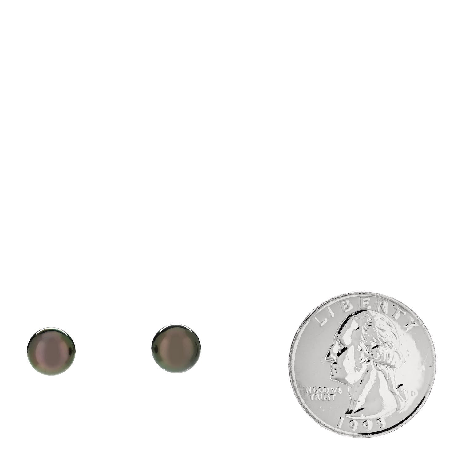 Mikimoto 18K White Gold Black South Sea Pearl 9mm Stud Earrings 2 of 5