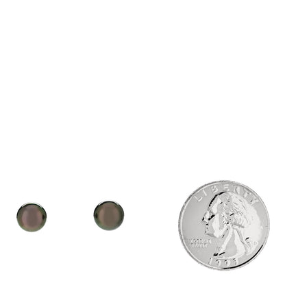 Mikimoto 18K White Gold Black South Sea Pearl 9mm Stud Earrings 2 of 5