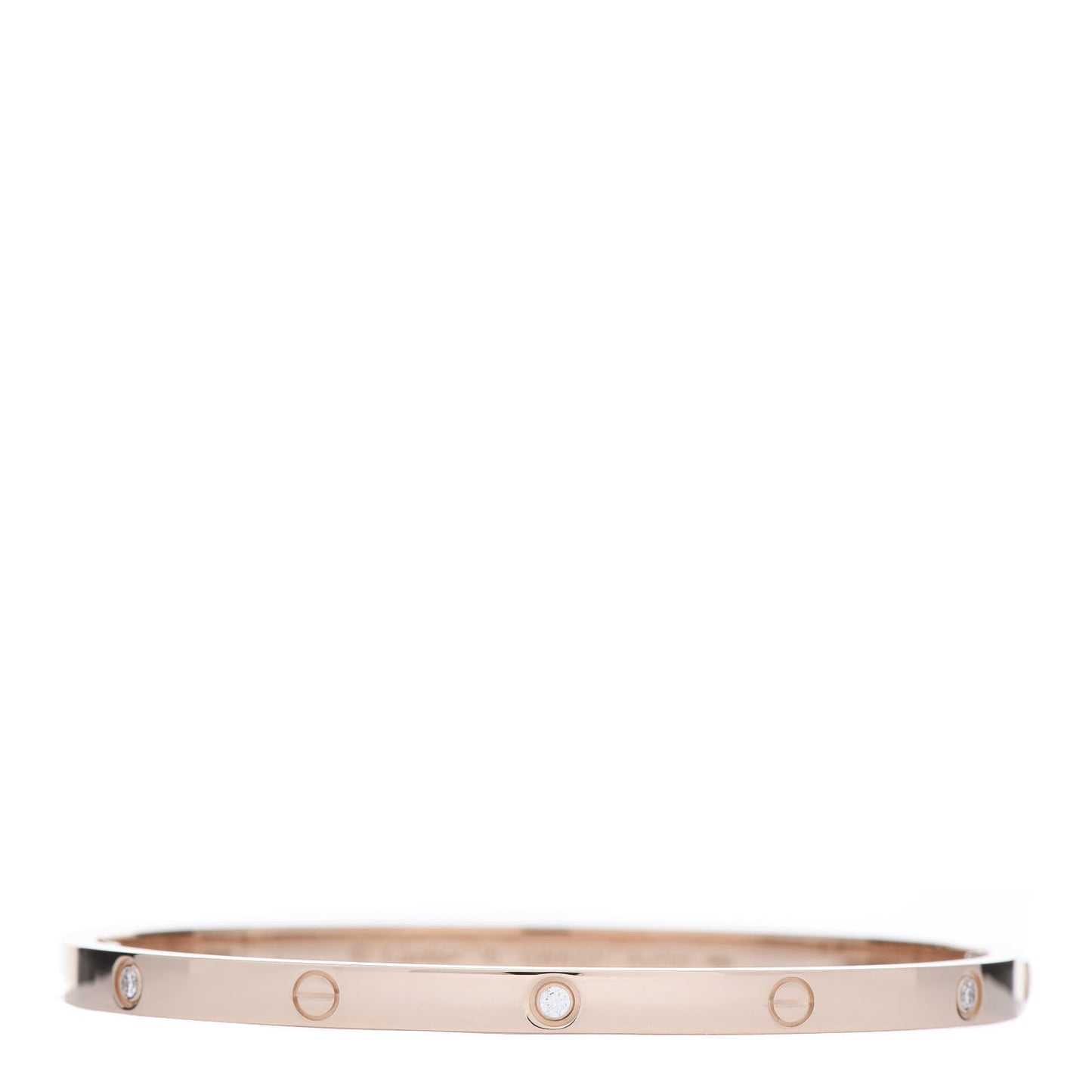 18K Pink Gold 6 Diamond Small LOVE Bracelet 16