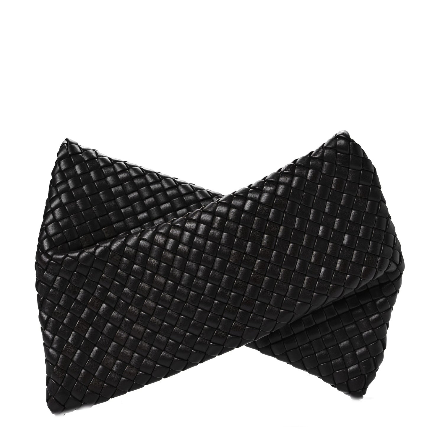 Nappa Intrecciato Crisscross Clutch Fondente