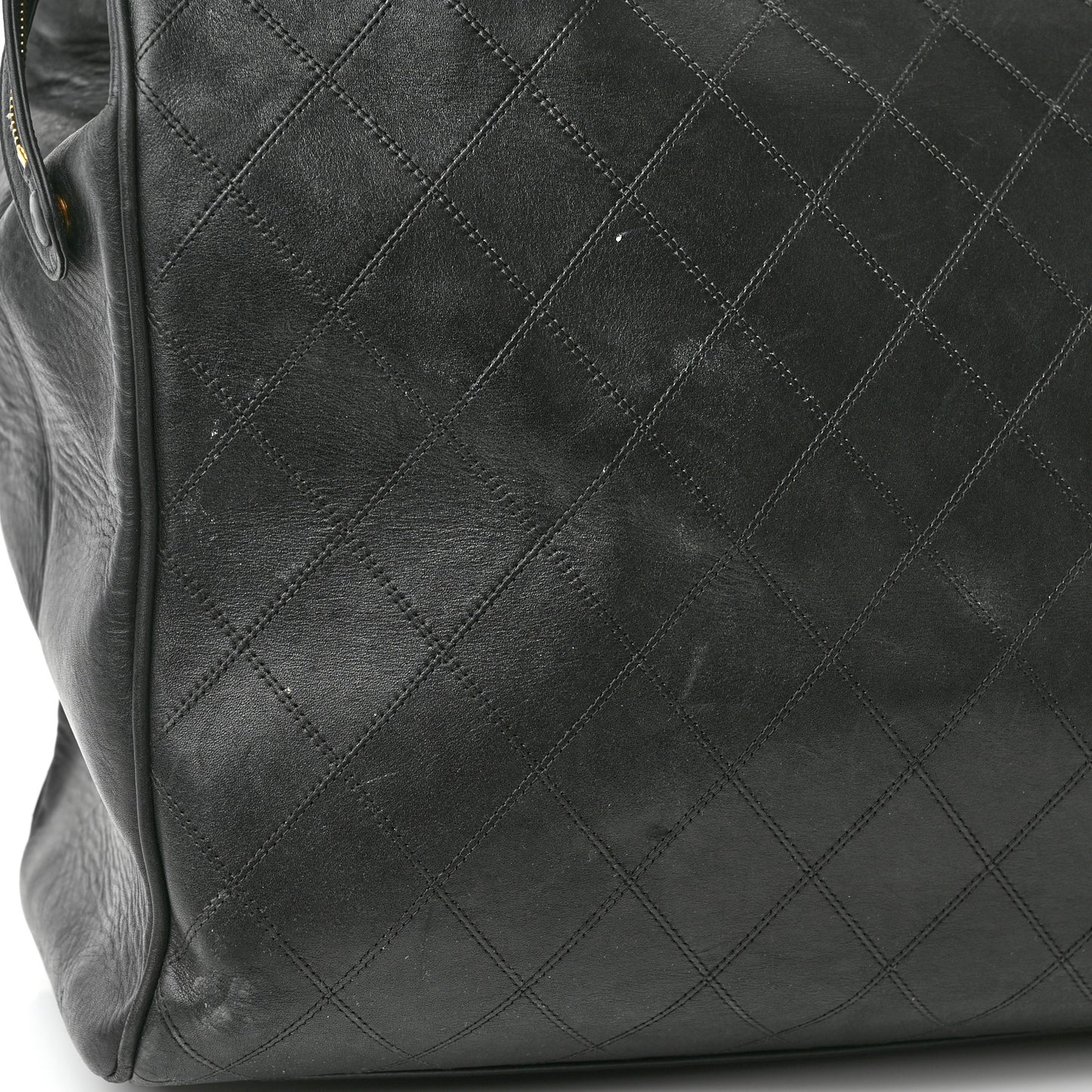 Calfskin Stitched XL Weekender Black