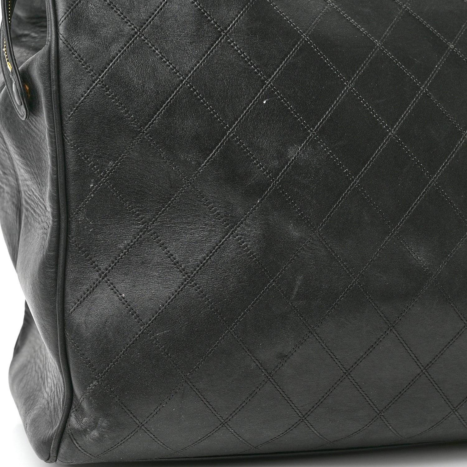 Chanel Calfskin Stitched XL Weekender Black 17 of 21