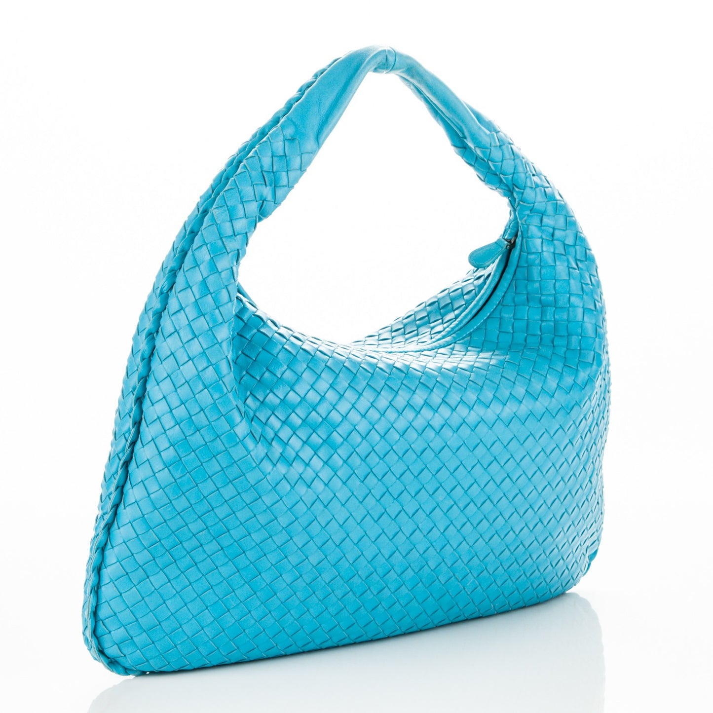 Nappa Intrecciato Large Veneta Hobo Turquoise