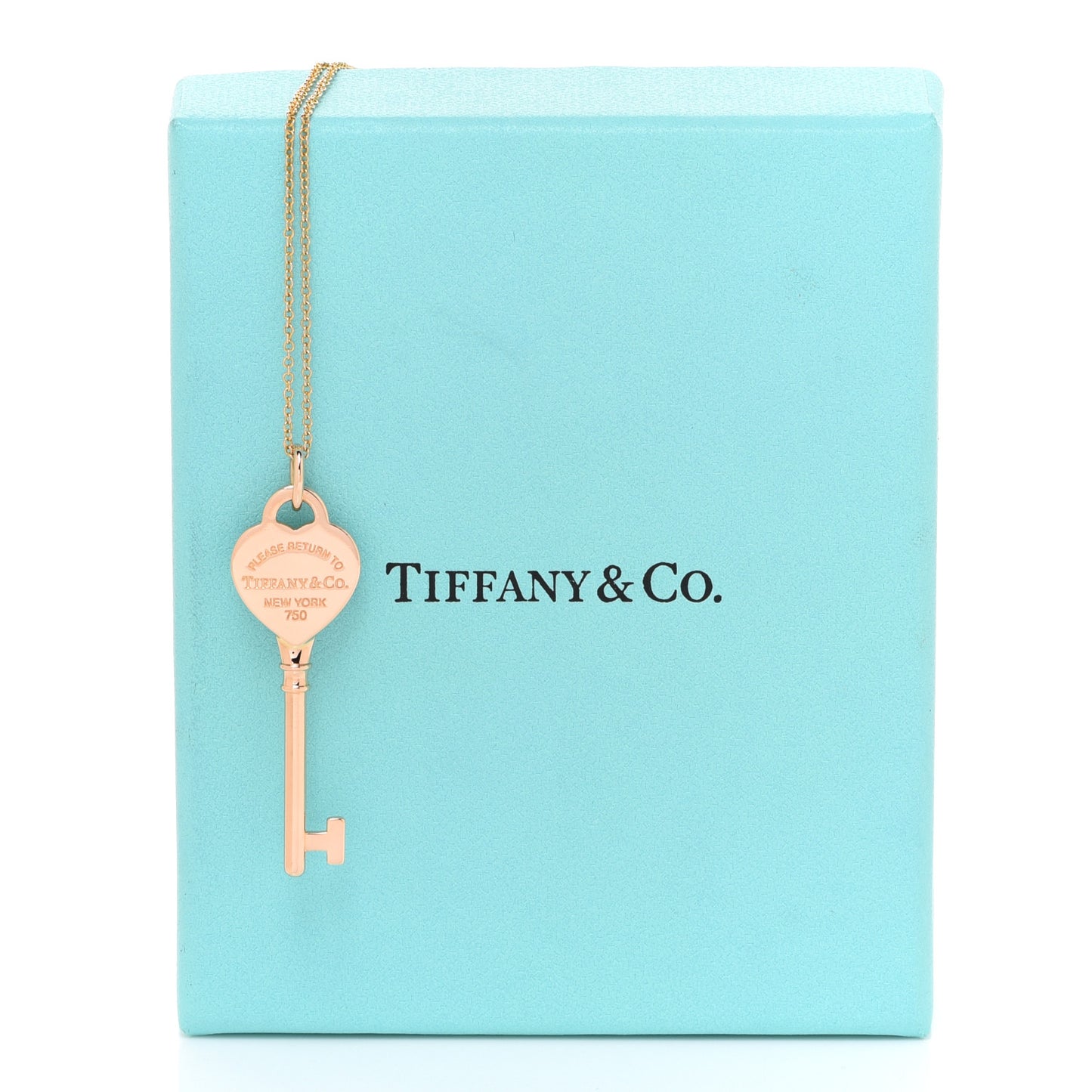 18K Rose Gold Return To Tiffany Heart Key Pendant Necklace