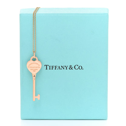 Tiffany 18K Rose Gold Return To Tiffany Heart Key Pendant Necklace 7 of 7