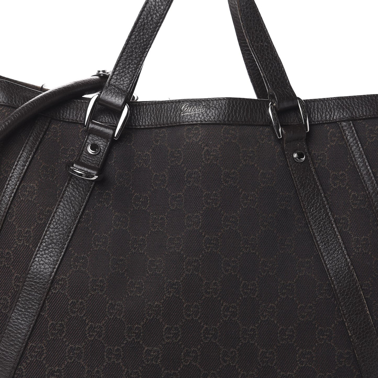Monogram Medium Abbey Convertible Tote Dark Brown
