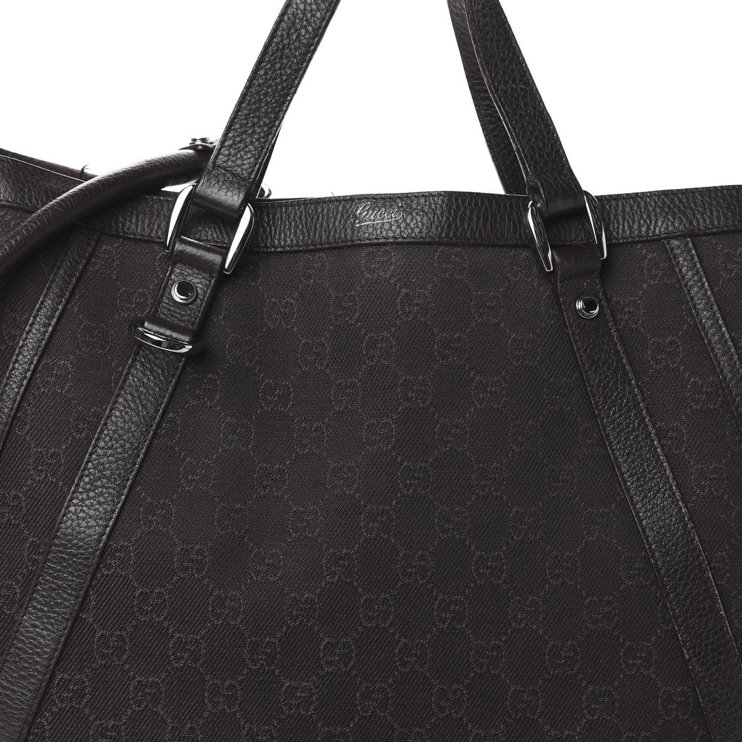 Gucci Monogram Medium Abbey Convertible Tote Dark Brown 7 of 9