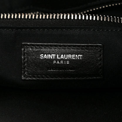 Saint Laurent Raffia Linen Calfskin Rive Gauche Tote Naturale Black 6 of 10