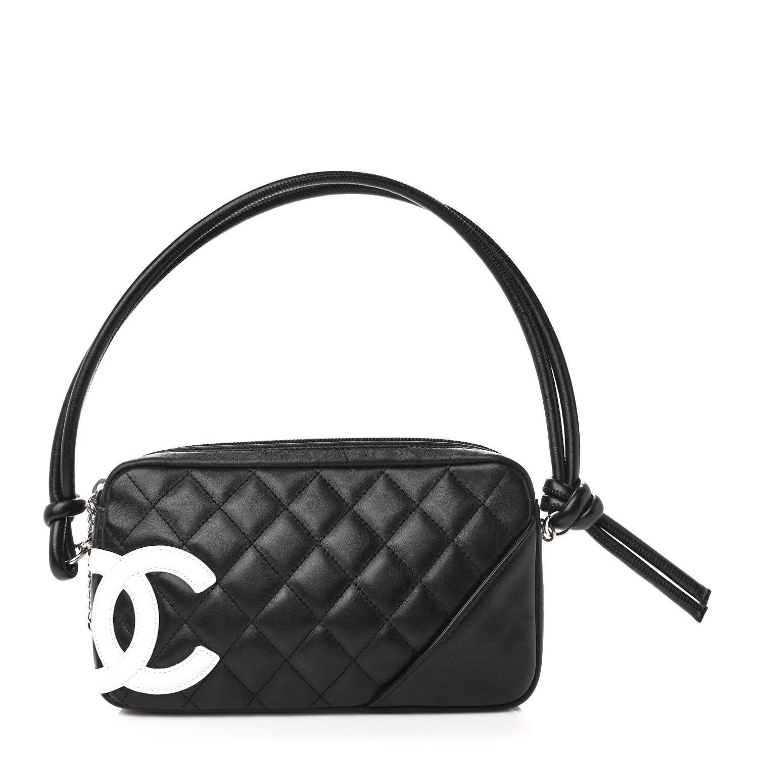 Chanel Calfskin Quilted Cambon Pochette Black White 1 of 10