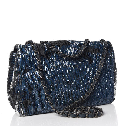 Chanel Sequin Medium Coco Cuba Single Flap Blue 3 of 13