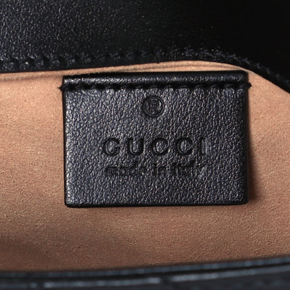 Gucci Calfskin Matelasse Super Mini GG Marmont Shoulder Bag Black 6 of 11
