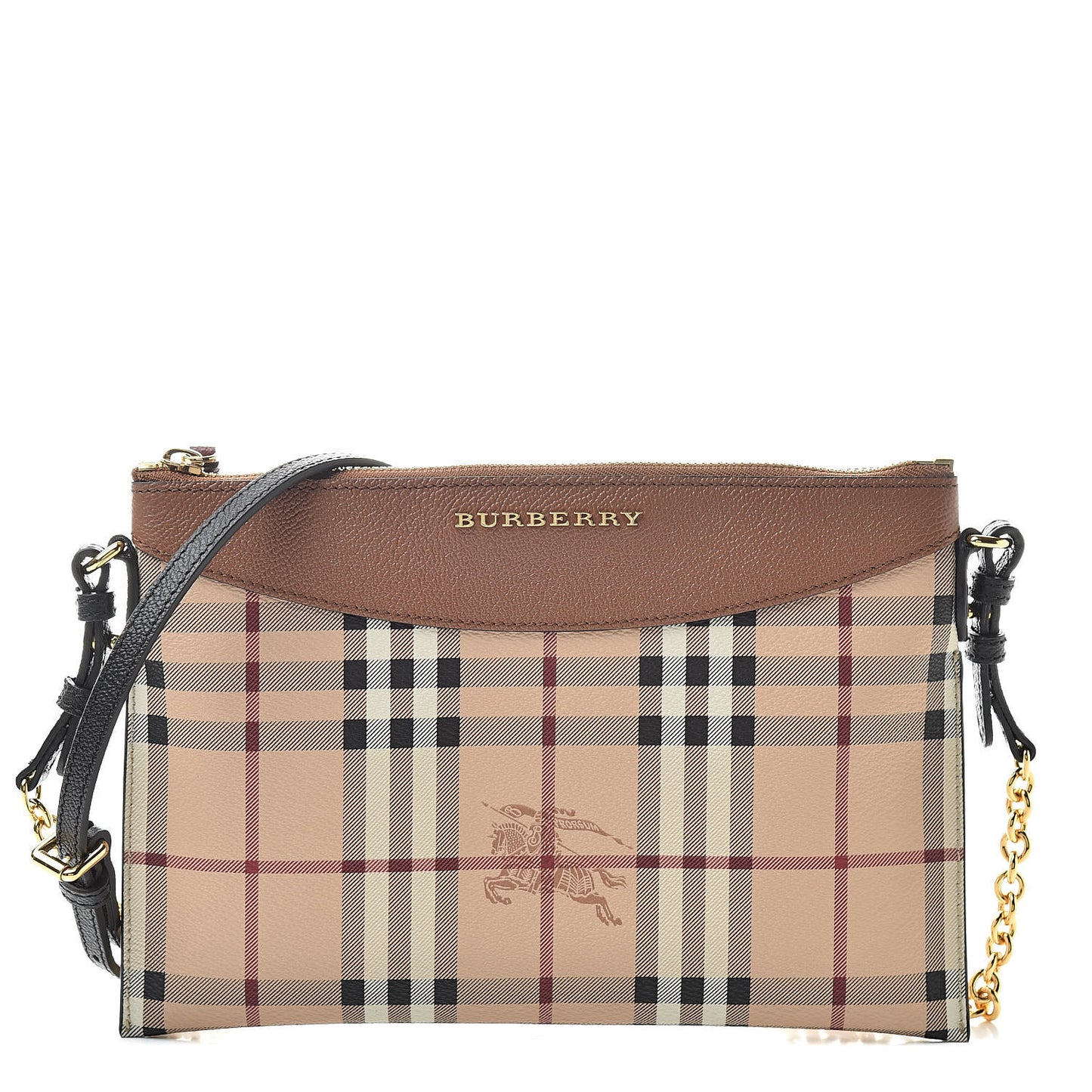 Haymarket Check Peyton Crossbody Clutch Bag Toffee
