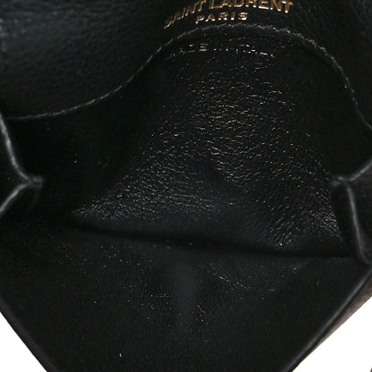 Saint Laurent Calfskin Monogram Coin Pouch Black 5 of 7