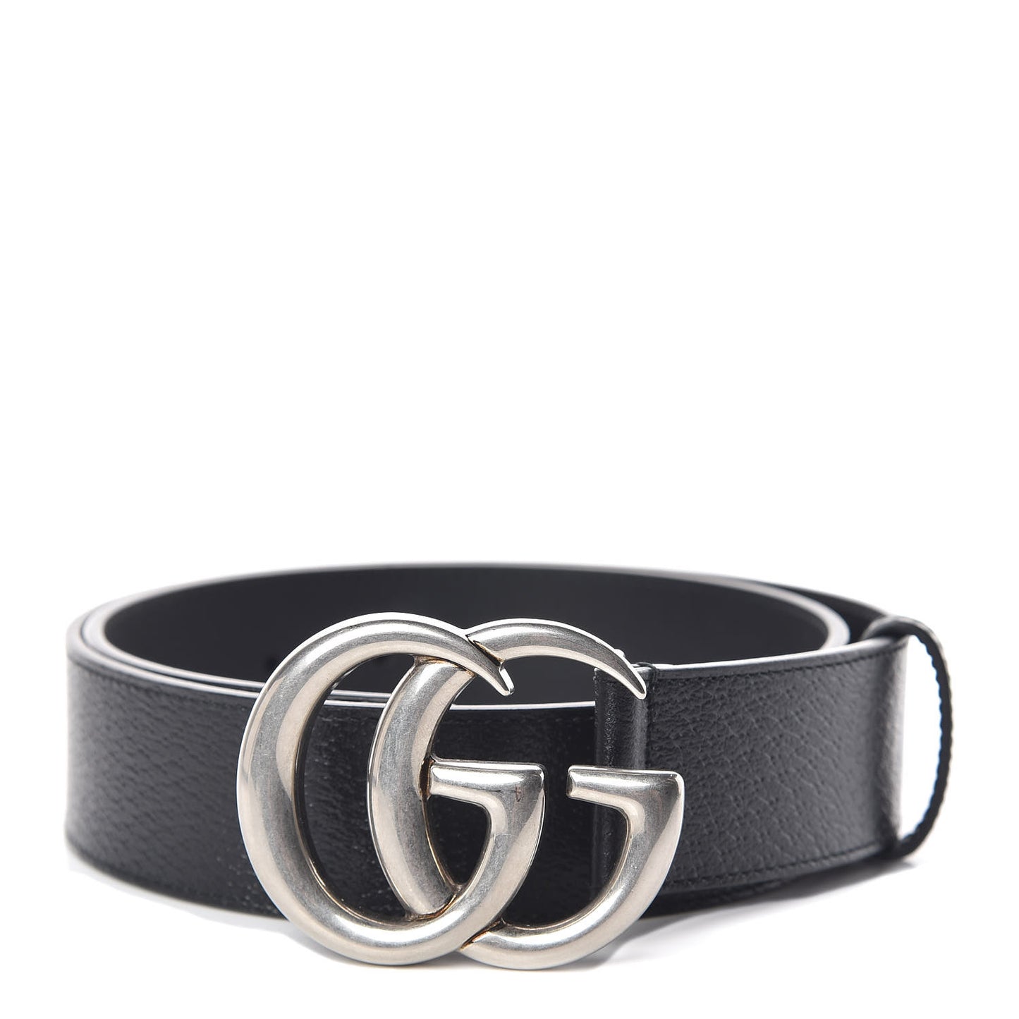 Textured Dollar Calfskin Nickel Double G 40mm Belt 80 32 Black