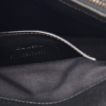 Saint Laurent Sheepskin Matelasse Chevron Monogram Large College Satchel Black 8 of 8