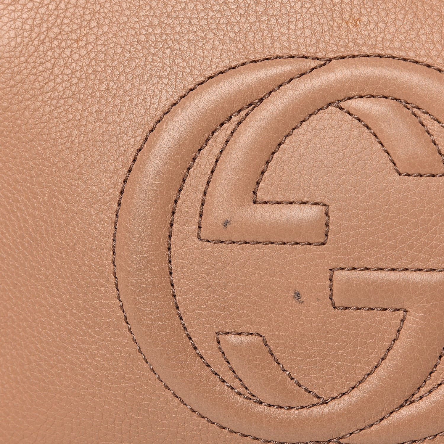 Gucci Pebbled Calfskin Small Soho Top Handle Bag Camelia 8 of 12