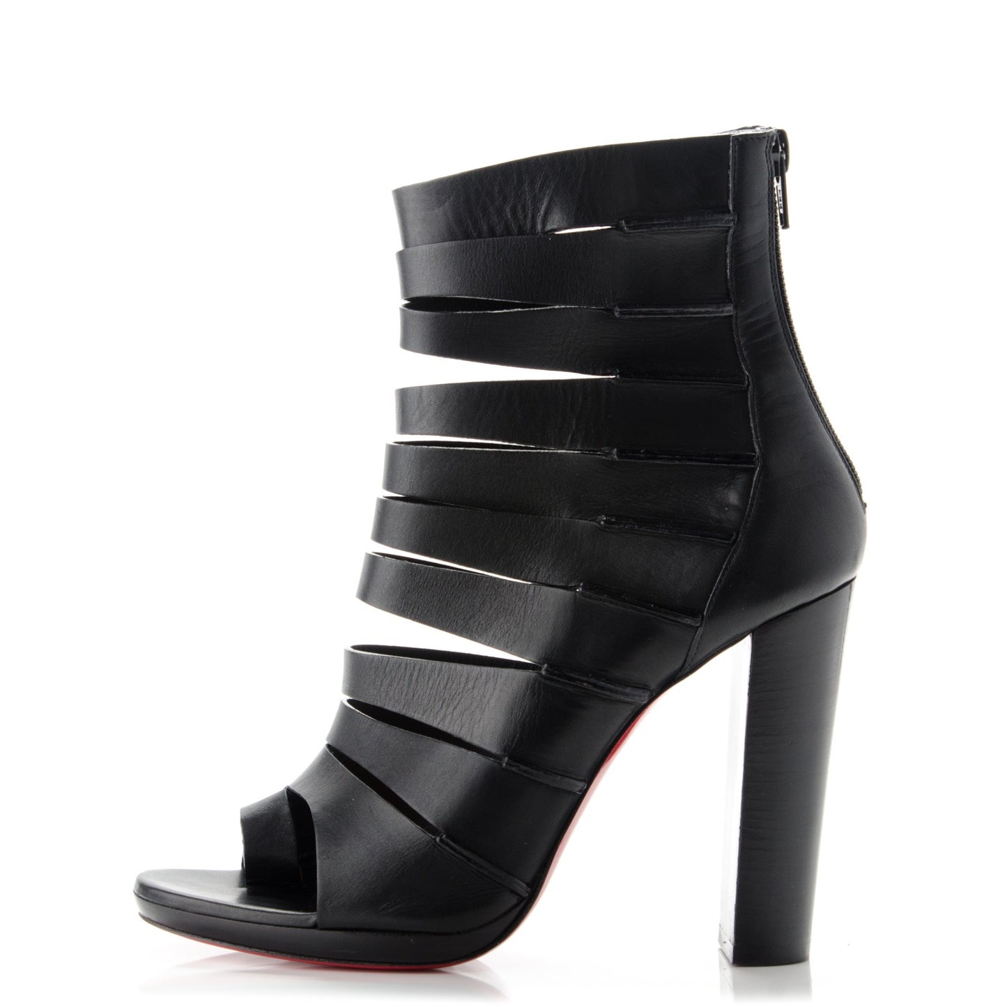 Calfskin Decoupata 120 Sandals 37.5 Black