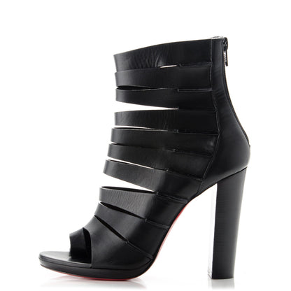 Christian Louboutin Calfskin Decoupata 120 Sandals 37.5 Black 1 of 6
