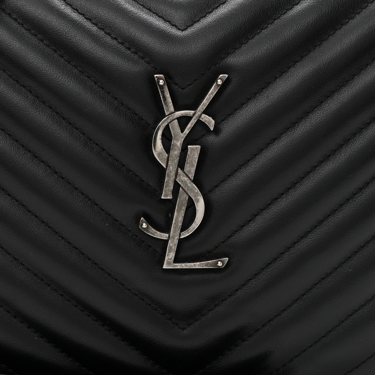 Saint Laurent Calfskin Matelasse Monogram Lou Camera Bag Black 8 of 10