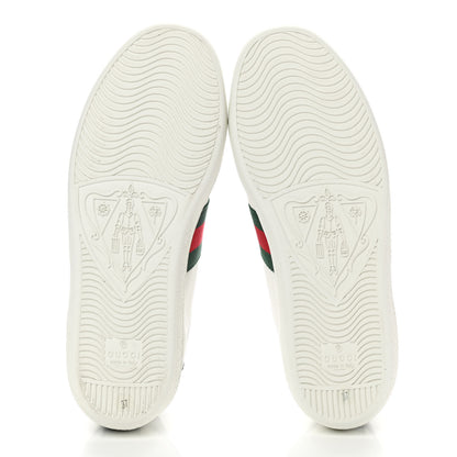 Gucci Calfskin Crocodile Web Womens Ace Sneakers 37 White Green 5 of 10