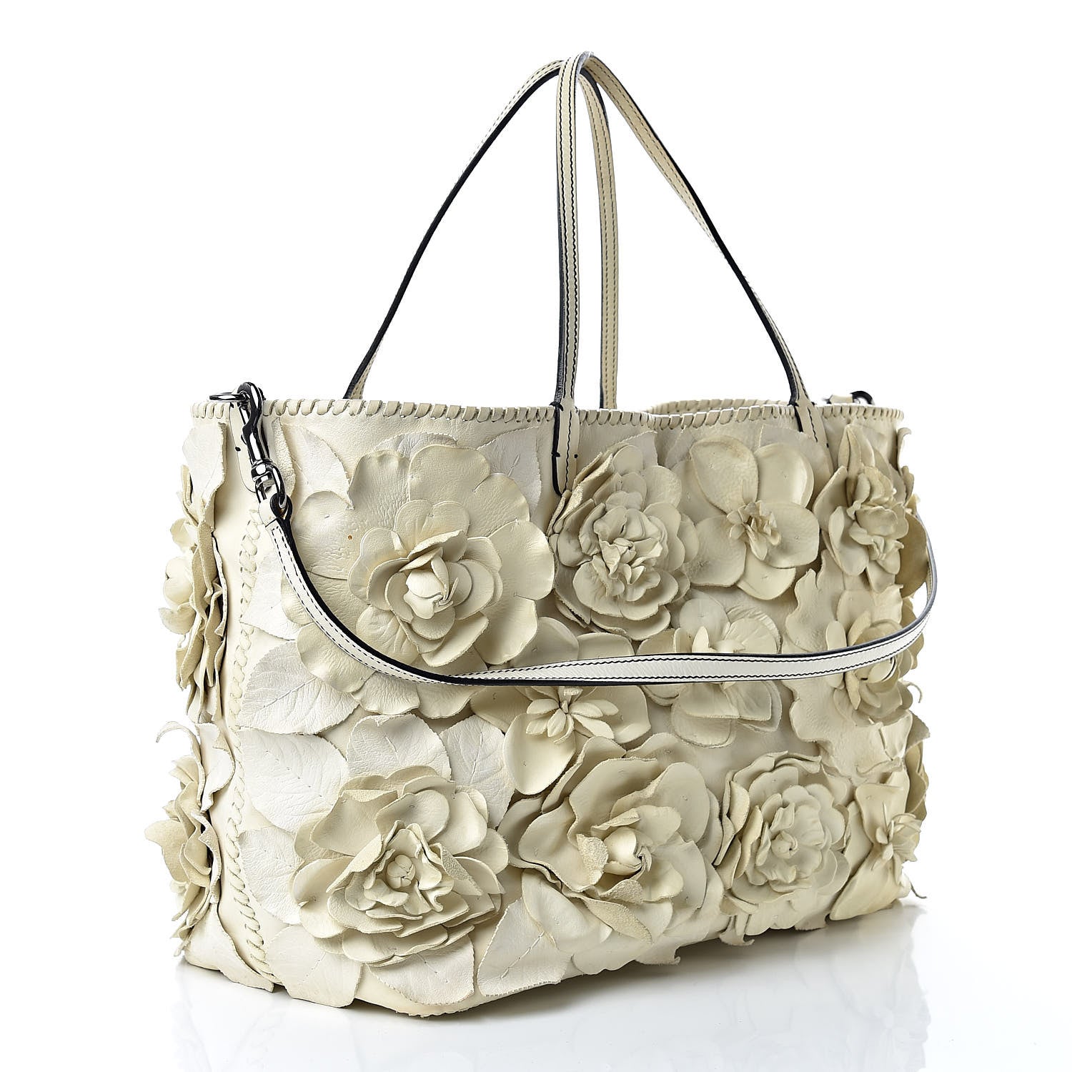 Valentino Garavani Nappa Floral Tote White 3 of 24