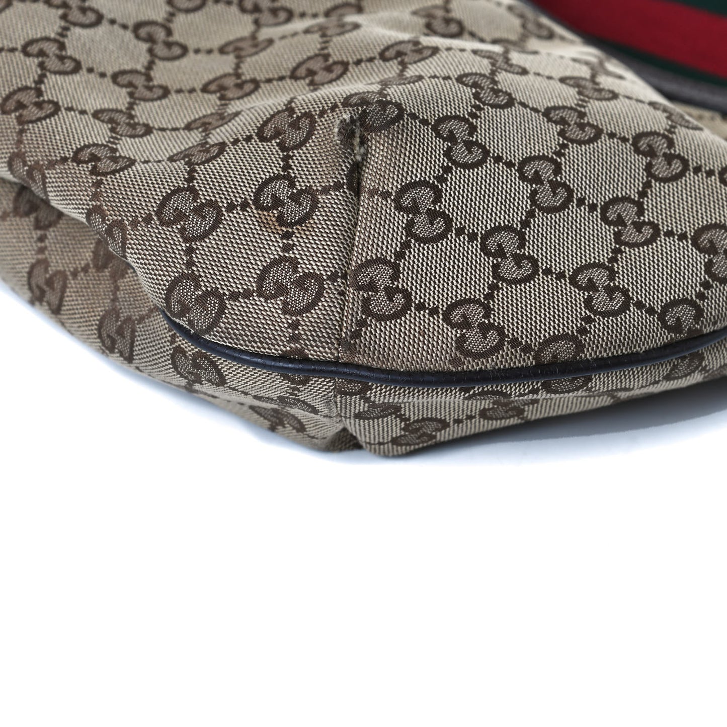 Monogram Web Medium Half Moon Hobo Dark Brown