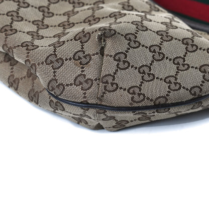 Gucci Monogram Web Medium Half Moon Hobo Dark Brown 14 of 20