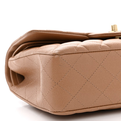 Chanel Caviar Quilted Small Double Flap Dark Beige 9 of 13