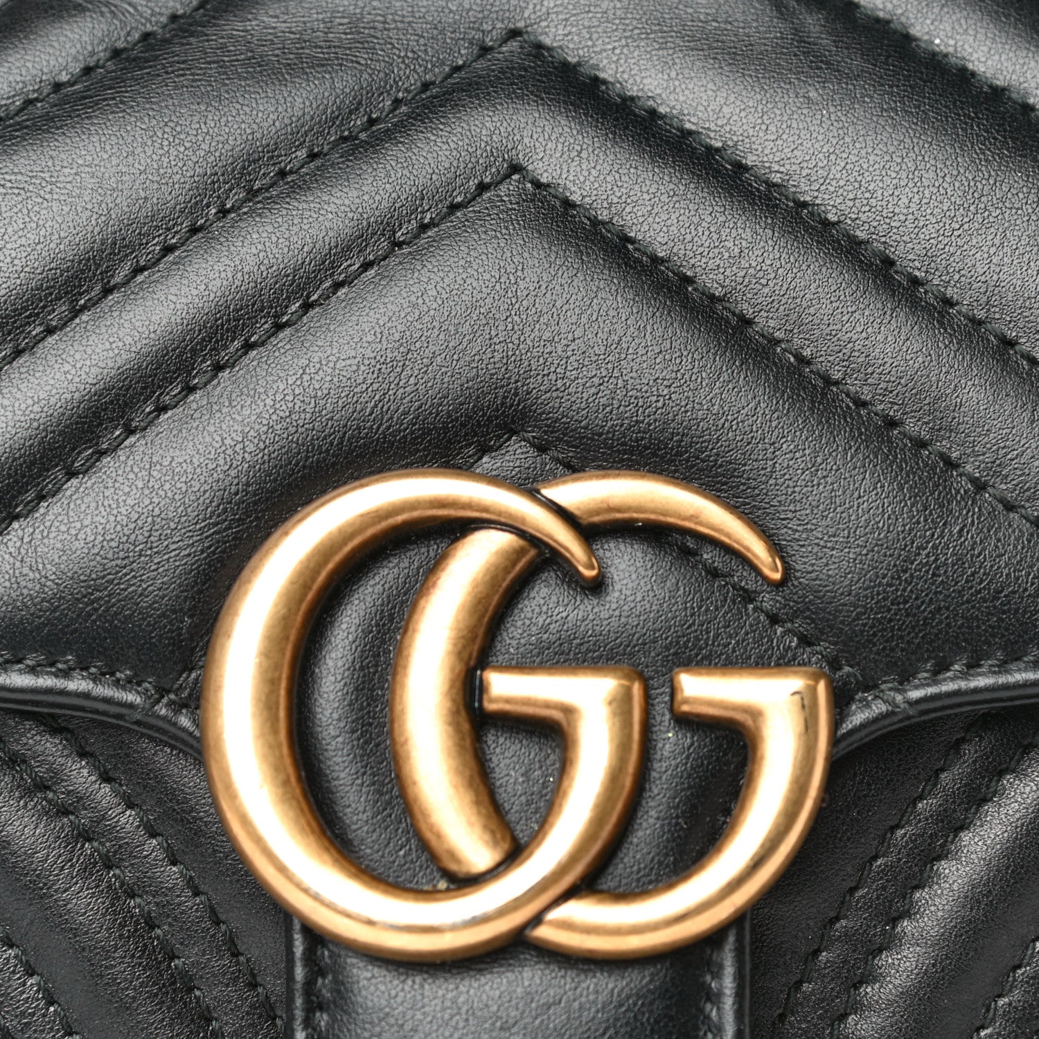 Gucci Calfskin Matelasse Mini GG Marmont Shoulder Bag Black 23 of 24