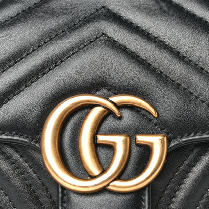 Gucci Calfskin Matelasse Mini GG Marmont Shoulder Bag Black 23 of 24