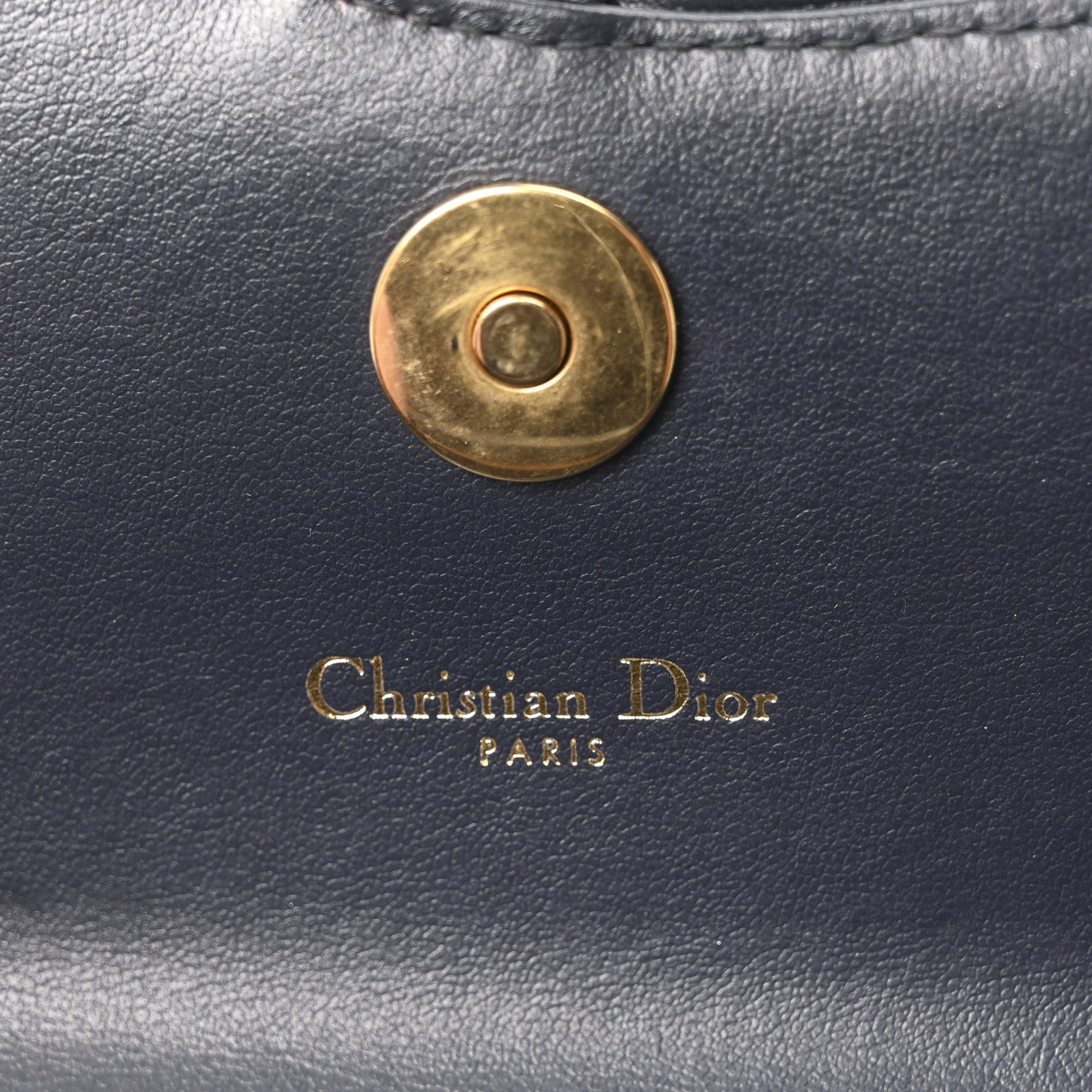 Christian Dior Oblique Denim Saddle Chain Long Wallet Blue 1829525