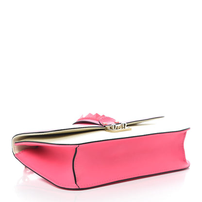 Valentino Garavani Vitello Medium Glam Lock Rockstud Flap Fuxia Fluo Light Ivory 4 of 10
