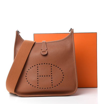 Hermes Taurillon Clemence Evelyne III PM Gold 11 of 11