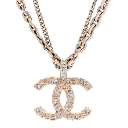 Chanel Crystal CC Multi Strand Chain Necklace Gold 4 of 5