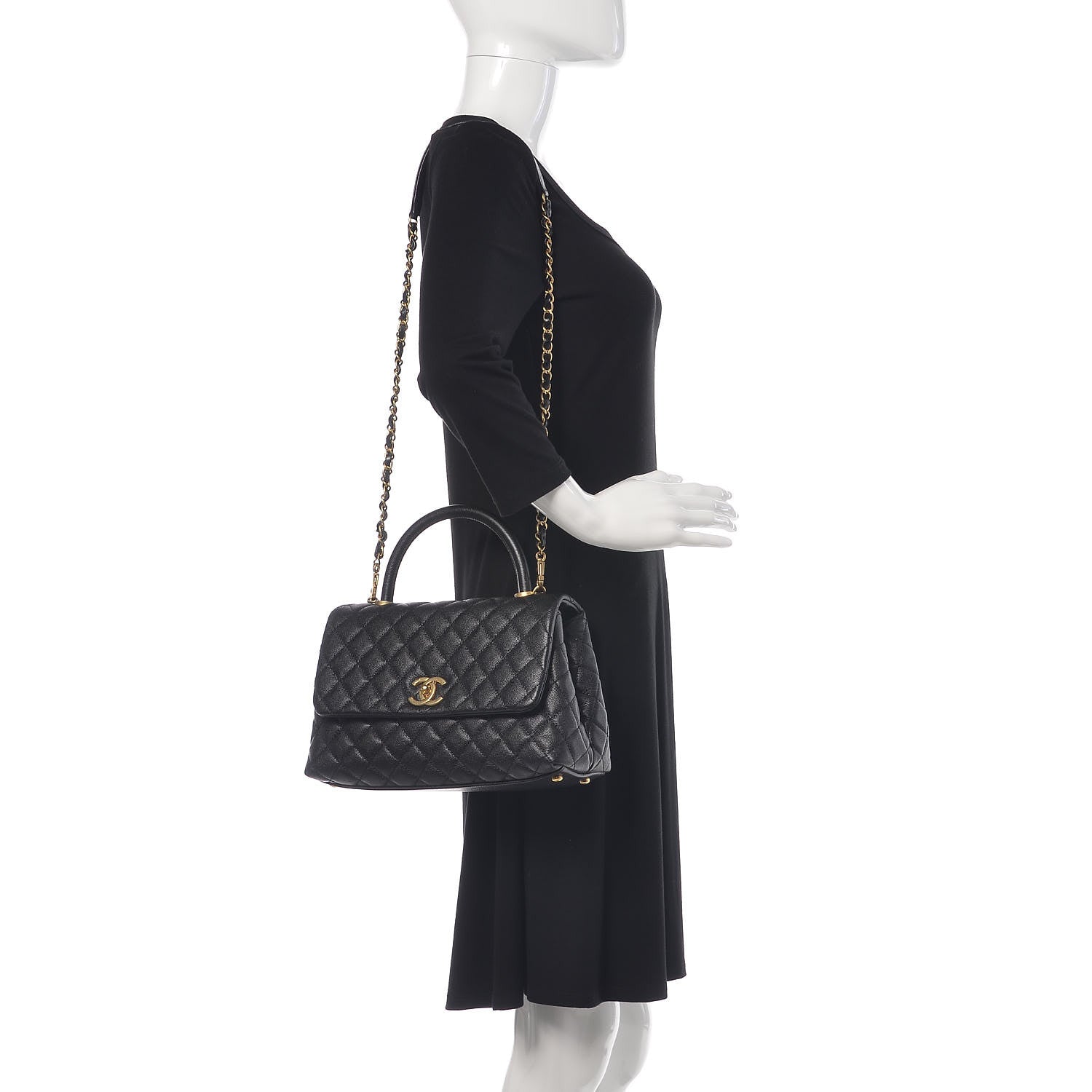 Chanel Caviar Quilted Small Coco Handle Flap Black 2 of 11