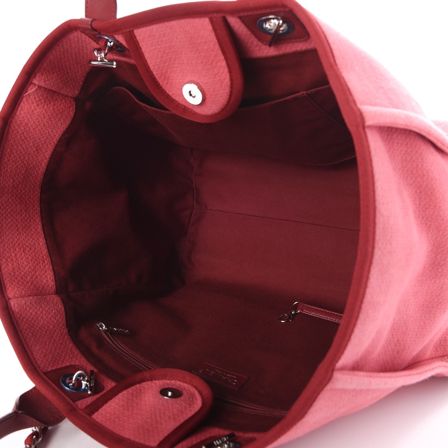 Chanel Canvas Large Deauville Tote Red 6 of 10