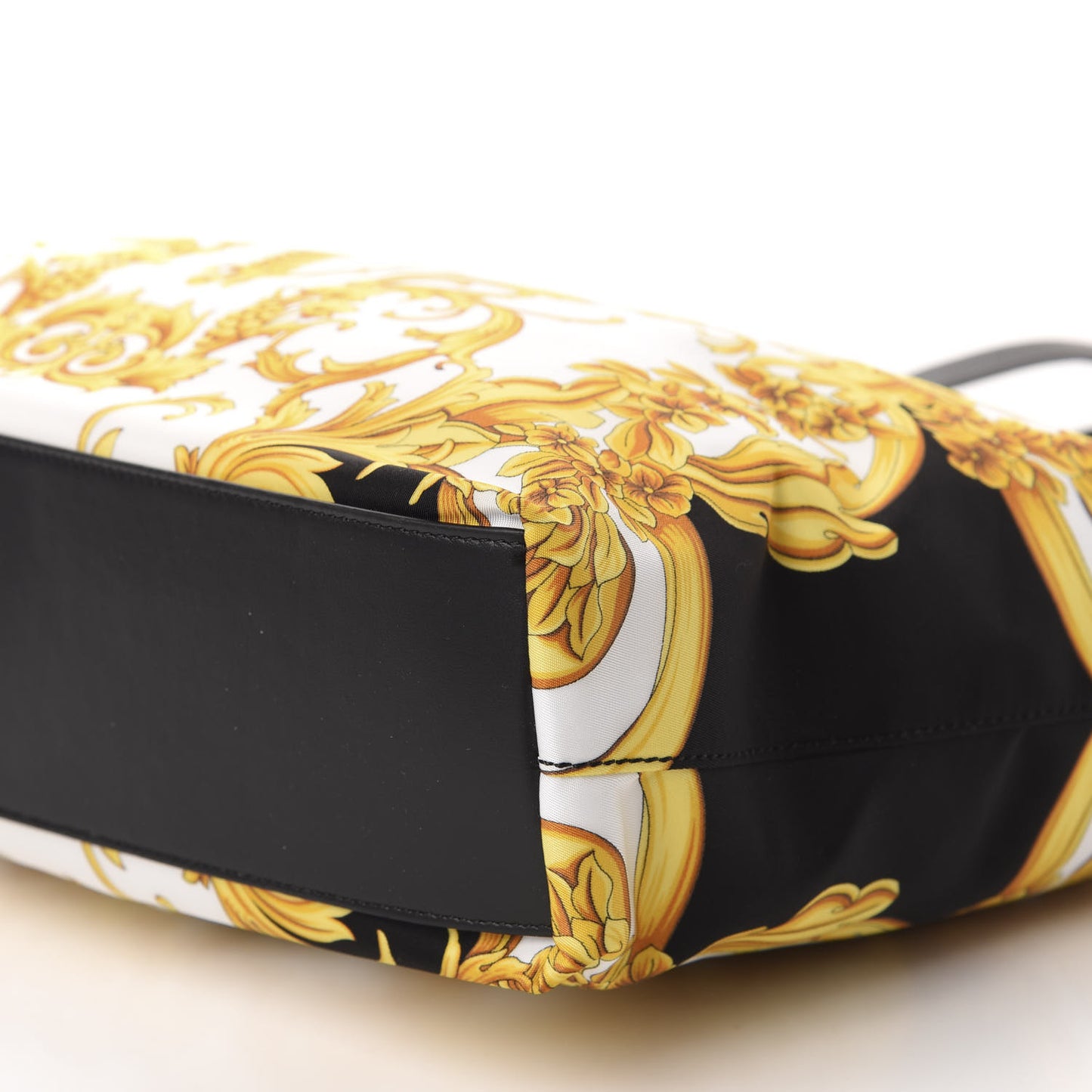 Nylon Baroque Print Tote Black